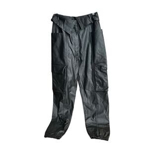 Jordan Black Leather Cargo Pants Size S CW6485-010 - New